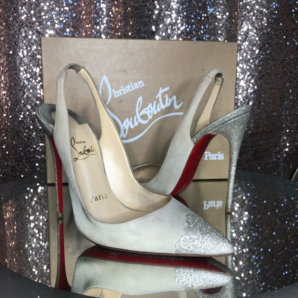 Christian Louboutin Almine Glitter Lace Pumps